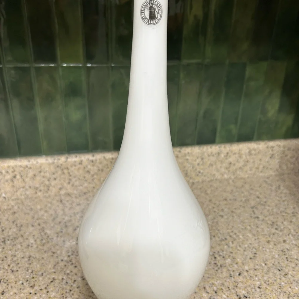 Gorgeous IKEA white Glass Hand Made Vase.